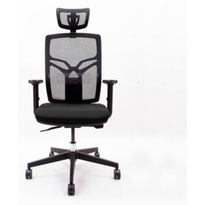 Kancelářská židle X8 s opěrkou hlavy a područkami, černá