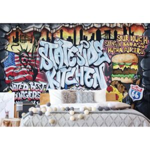 Fototapeta - Graffiti Street Art Stateside Kitchen Vliesová tapeta - 254x184 cm