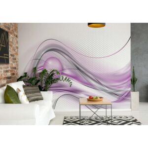 Fototapeta - Modern Abstract 3D Design Silver And Purple Vliesová tapeta - 312x219 cm