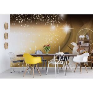 GLIX Fototapeta - Lillies Sparkles Gold Modern Floral Design Vliesová tapeta - 208x146 cm