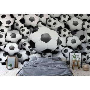 Fototapeta - 3D Footballs Vliesová tapeta - 416x254 cm