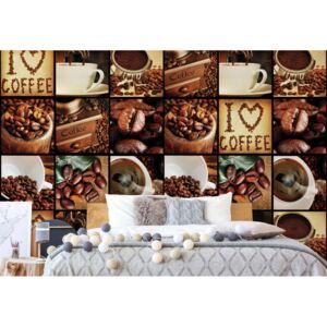 Fototapeta - I Love Coffee Coffee Squares I. Vliesová tapeta - 416x254 cm