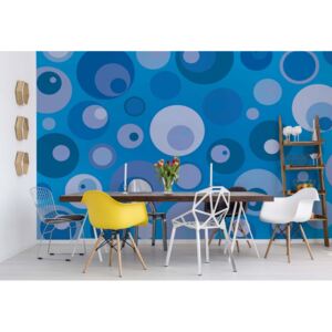 GLIX Fototapeta - Modern Blue Cirlces Pattern Vliesová tapeta - 368x254 cm