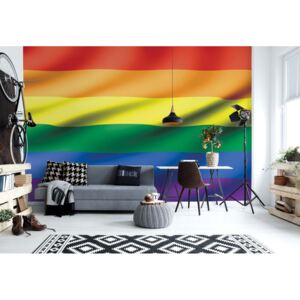 Fototapeta - 3D Flag Rainbow Gay Pride Vliesová tapeta - 312x219 cm