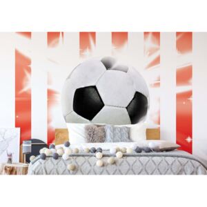 GLIX Fototapeta - Football Red And White Stripes Vliesová tapeta - 312x219 cm