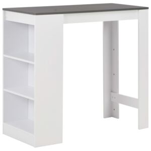 Barový stůl s regálem bílý 110 x 50 x 103 cm