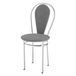 Levná kovová jídelní židle čalouněná Tunber+k šedá - 22D
