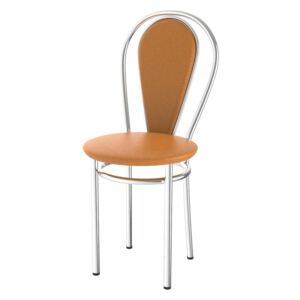 Levná kovová jídelní židle čalouněná Tunber+k olše oranžová - AL8