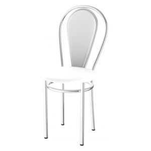 Levná kovová jídelní židle čalouněná Tunber+k bílá - 10D