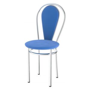 Levná kovová jídelní židle čalouněná Tunber+k azurová - 25D