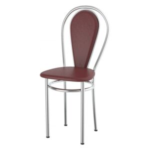 Levná kovová jídelní židle čalouněná Tunber+h mahagon - AL14