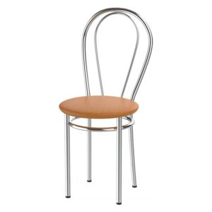 Kovová jídelní židle čalouněný sedák Tunber k olše oranžová - AL8