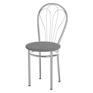 Kovová jídelní židle čalouněný sedák Vesna k šedá - 22D