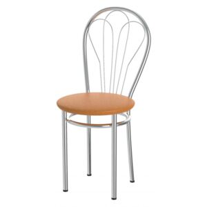 Kovová jídelní židle čalouněný sedák Vesna k olše oranžová - AL8