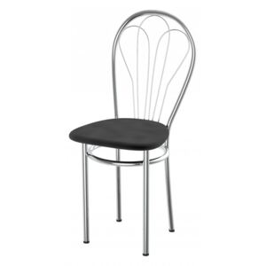 Kovová jídelní židle čalouněný sedák Vesna h černá - 1D