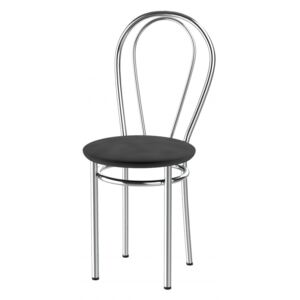 Kovová jídelní židle čalouněný sedák Tunber k černá - 1D