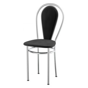 Levná kovová jídelní židle čalouněná Tunber+h černá - 1D