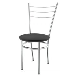 Kovová jídelní židle čalouněný sedák Marina černá - 1D