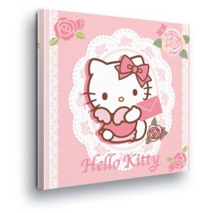 Obraz na plátně - Portrét Hello Kitty v Růžovém 40x40 cm