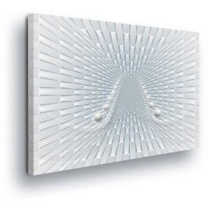 Obraz na plátně - Abstraktní 3D Bílá Dráha 80x80 cm