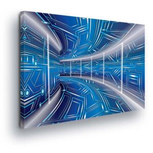 Obraz na plátně - Modrý Tunel 2 x 40x60 / 2 x 30x80 / 1 x 30x100 cm