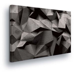 Obraz na plátně - Vzor Šedý Trojboký Hranol II 2 x 40x60 / 2 x 30x80 / 1 x 30x100 cm