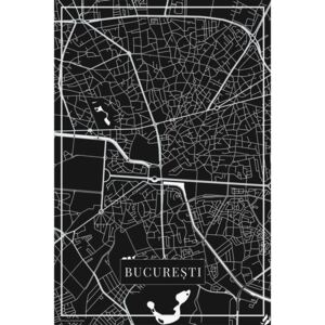 Mapa Bucuresti black