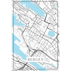 Mapa Bergen white