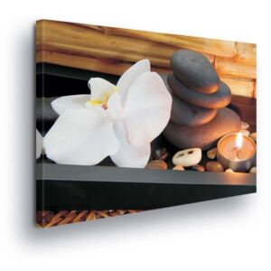 GLIX Obraz na plátně - Bílé Květy ve Spa 4 x 60x40 cm