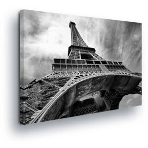 Obraz na plátně - Černobílá Eiffelova věž II 40x40 cm
