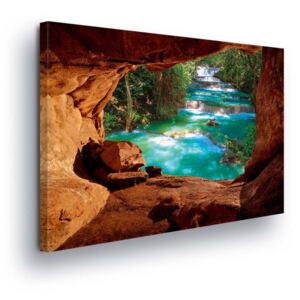 Obraz na plátně - Azurová Řeka 80x80 cm