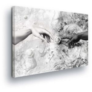Obraz na plátně - Černobílý Dotek Abstrakce 60x40 cm
