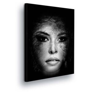 Obraz na plátně - Obličej Ženy v Černé 2 x 40x60 / 2 x 30x80 / 1 x 30x100 cm