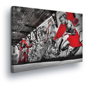 Obraz na plátně - Červeno-šedé Graffiti 60x40 cm