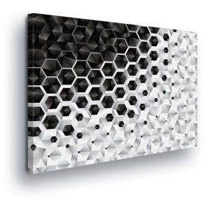 Obraz na plátně - Černo-bílé Kosočtverce 40x40 cm