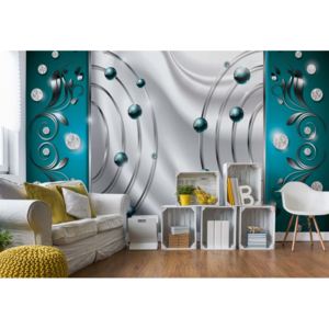 Fototapeta - Abstract Modern Design Turquoise I. Vliesová tapeta - 206x275 cm