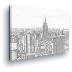 GLIX Obraz na plátně - Bílý New York 2 x 40x60 / 2 x 30x80 / 1 x 30x100 cm