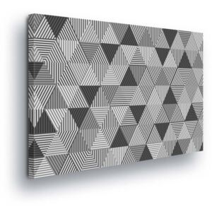GLIX Obraz na plátně - Černo-šedé Trojúhelníky 80x60 cm