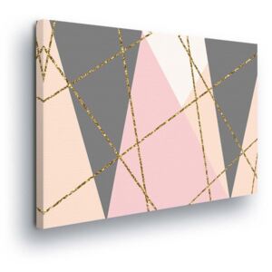 Obraz na plátně - Šedo-růžové Geometrické Tvary 80x60 cm