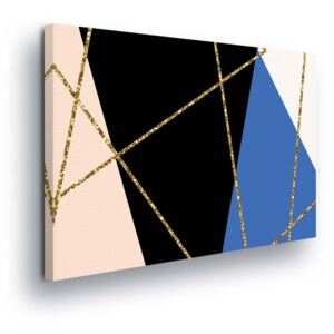 Obraz na plátně - Černo-růžovo-modré Geometrické Tvary 60x40 cm