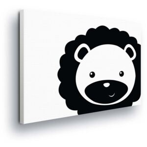 Obraz na plátně - Kreslený Medvídek v Černé 40x40 cm