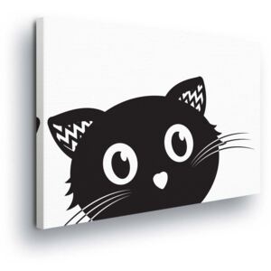 Obraz na plátně - Kreslená Kočka v Černé 60x40 cm