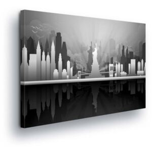GLIX Obraz na plátně - New York v Odstínech šedé 3 x 30x100 cm