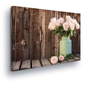 Obraz na plátně - Rustikální Květinová Výzdoba 4 x 60x40 cm