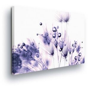 Obraz na plátně - Tmavě Modré Obrysy Květin 80x60 cm