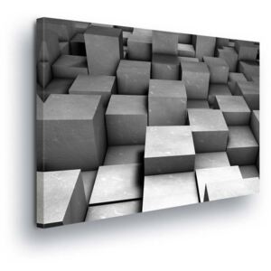 Obraz na plátně - Šedé Kvádry v 3D 80x60 cm