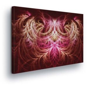 GLIX Obraz na plátně - Růžovo Červená Abstrakce 2 x 30x80 / 3 x 30x100 cm