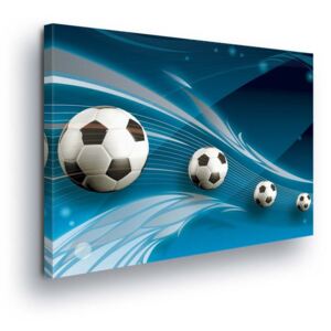 Obraz na plátně - Fotbalové Míče na Modré Dráze 60x40 cm