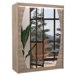 Expedo Posuvná skříň se zrcadlem BRANDON, 150x200x58, trufla