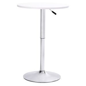 Barový stolek MOVE bílý - seřízení výšky, chrom